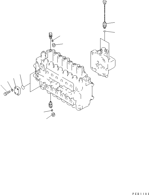 Схема запчастей Komatsu PC210LC-6G - ОСНОВН. КЛАПАН (ДАТЧИК) ( АКТУАТОР) (P/R/V LESS) ГИДРАВЛИКА