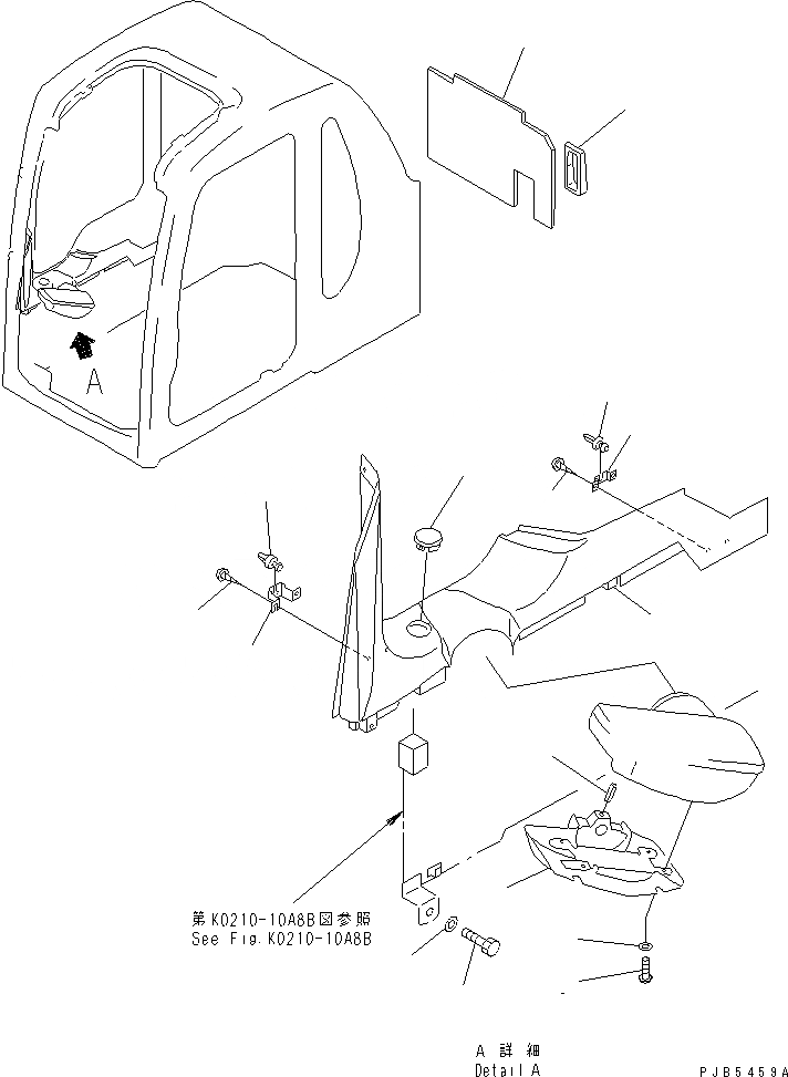 Схема запчастей Komatsu PC210LC-6G - КАБИНА (С POWER СДВИГ. ВВЕРХ ОКНА)            (КРЫШКА ПАНЕЛИ С МОНИТОРОМ)(№-) КАБИНА ОПЕРАТОРА И СИСТЕМА УПРАВЛЕНИЯ