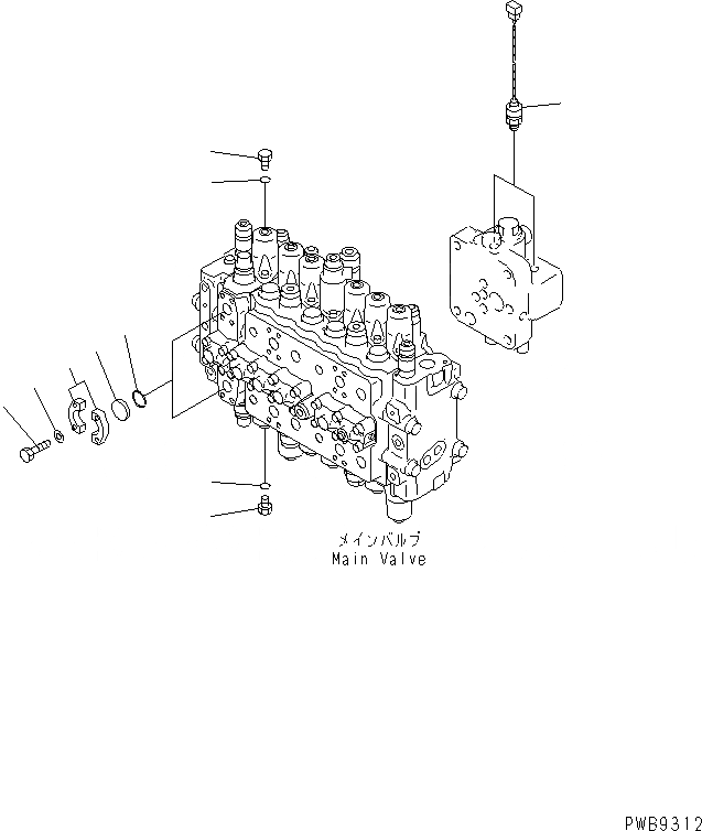 Схема запчастей Komatsu PC210LC-6K - ОСНОВН. КЛАПАН (ДАТЧИК)(№K-) ГИДРАВЛИКА