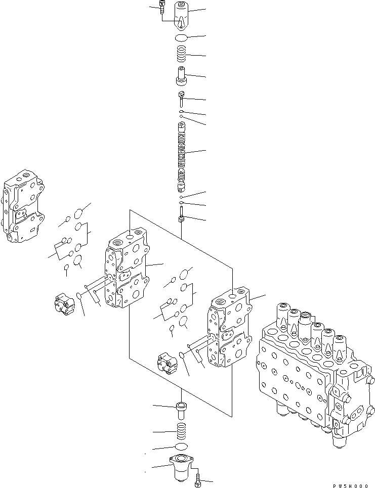 Схема запчастей Komatsu PC210LC-6K - ОСНОВН. КЛАПАН (-АКТУАТОР) (/)(№K8-) ГИДРАВЛИКА