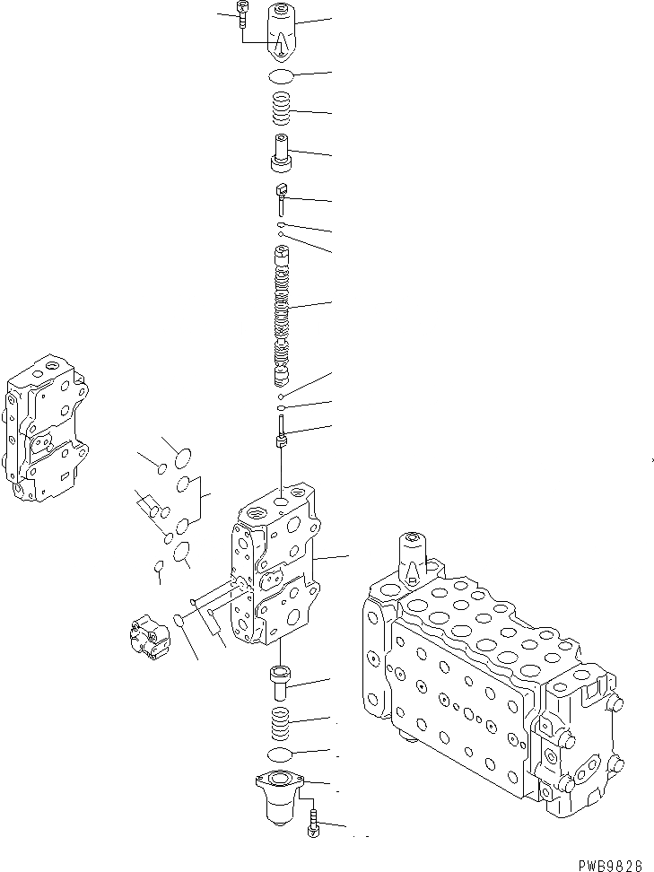 Схема запчастей Komatsu PC210LC-6K - ОСНОВН. КЛАПАН (-АКТУАТОР) (/)(№K-K79) ГИДРАВЛИКА