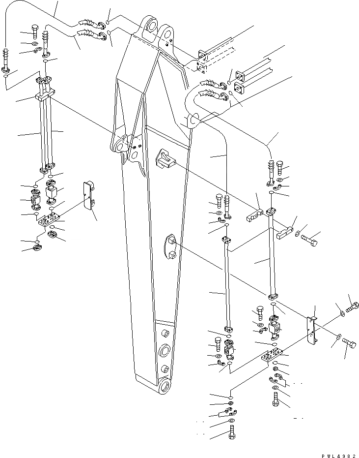 Схема запчастей Komatsu PC210LC-6K - РУКОЯТЬ (.9M) (ДОПОЛН. ГИДРОЛИНИЯ) (-НАВЕСНОЕ ОБОРУД-Е)(№K-) РАБОЧЕЕ ОБОРУДОВАНИЕ