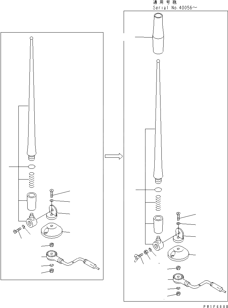 Схема запчастей Komatsu PC210LC-7-DA - РЕЗИНОВ. АНТЕННА ОСНОВН. КОМПОНЕНТЫ И РЕМКОМПЛЕКТЫ