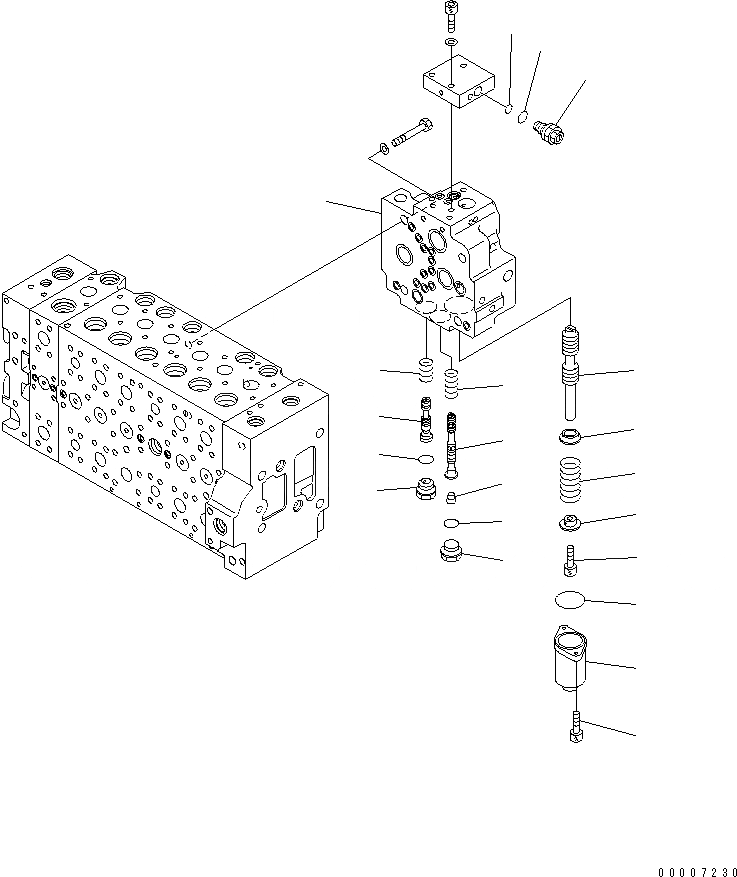 Схема запчастей Komatsu PC210LC-7-DA - ОСНОВН. КЛАПАН (-АКТУАТОР) (/9) ОСНОВН. КОМПОНЕНТЫ И РЕМКОМПЛЕКТЫ