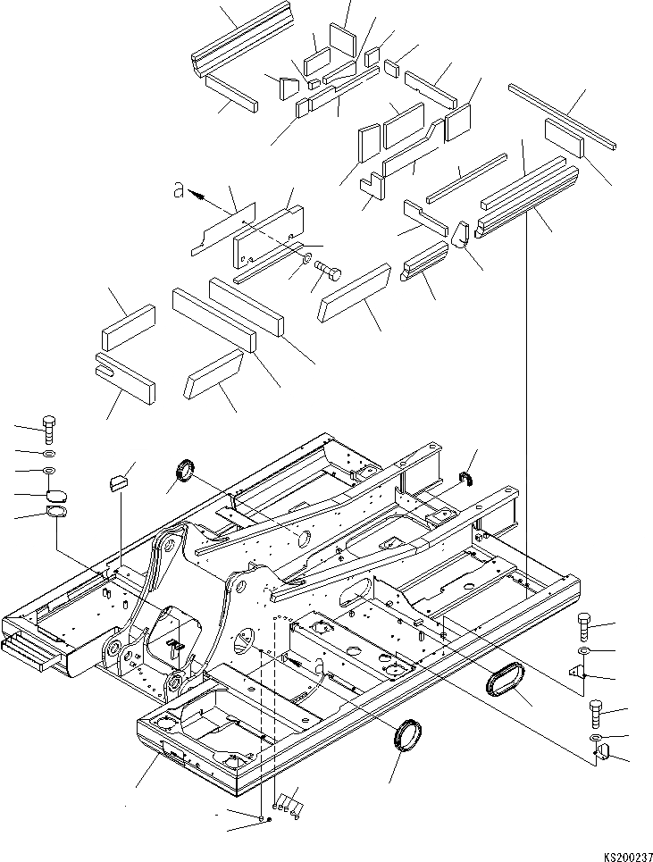 Схема запчастей Komatsu PC210LC-8K - ОСНОВНАЯ РАМА J ОСНОВНАЯ РАМА И ЕЕ ЧАСТИ