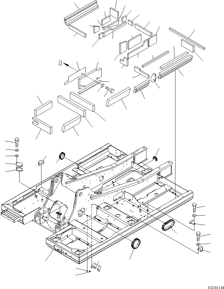 Схема запчастей Komatsu PC210LC-8K - ОСНОВНАЯ РАМА (РАЗРУШ. ЗДАНИЙ ОСНОВ.) J ОСНОВНАЯ РАМА И ЕЕ ЧАСТИ