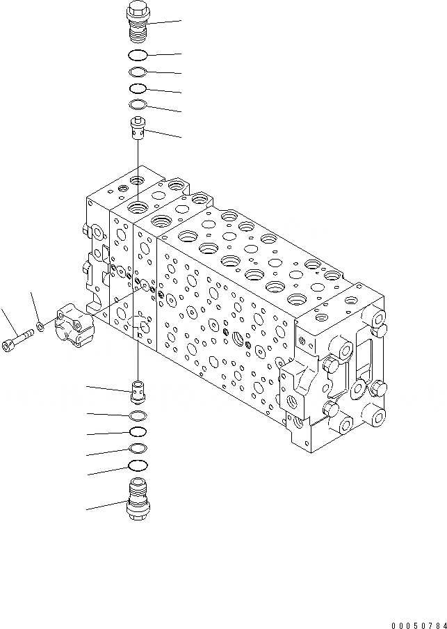 Схема запчастей Komatsu PC210LC-8K - ОСНОВН. КЛАПАН (-АКТУАТОР) (/) (ДЛЯ 2-СЕКЦИОНН. СТРЕЛЫ) Y ОСНОВН. КОМПОНЕНТЫ И РЕМКОМПЛЕКТЫ