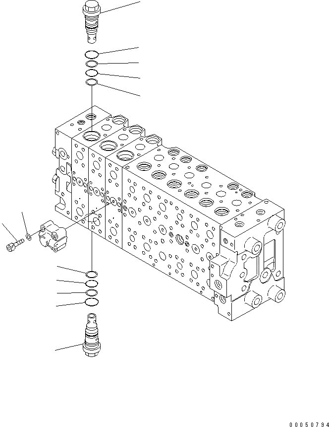 Схема запчастей Komatsu PC210LC-8K - ОСНОВН. КЛАПАН (-АКТУАТОР) (/) (ДЛЯ 2-СЕКЦИОНН. СТРЕЛЫ) Y ОСНОВН. КОМПОНЕНТЫ И РЕМКОМПЛЕКТЫ