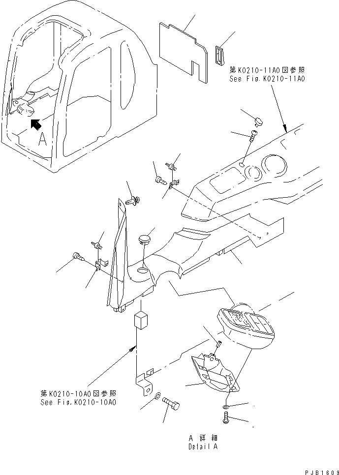 Схема запчастей Komatsu PC210LC-6 - КАБИНА (КРЫШКА ПАНЕЛИ С МОНИТОРОМ)(№-) КАБИНА ОПЕРАТОРА И СИСТЕМА УПРАВЛЕНИЯ