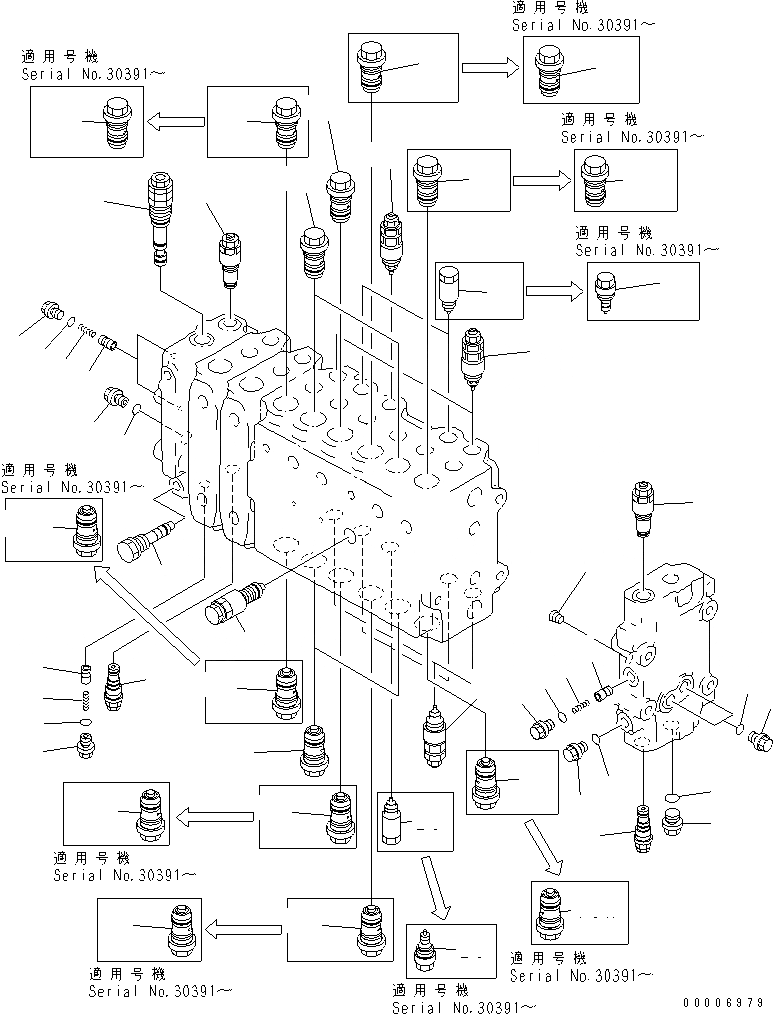 Схема запчастей Komatsu PC210LC-6 - ОСНОВН. КЛАПАН (-АКТУАТОР) (/)(№-99) ОСНОВН. КОМПОНЕНТЫ И РЕМКОМПЛЕКТЫ