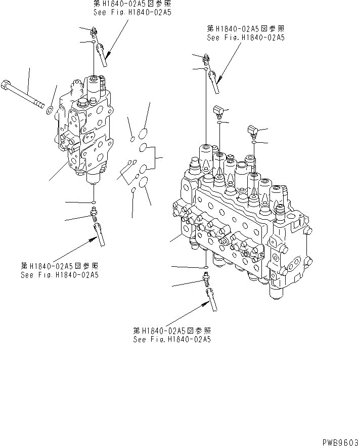 Схема запчастей Komatsu PC210LC-6 - ОСНОВН. КЛАПАН (КЛАПАН) ( АКТУАТОР) (КОМПЛЕКТ)(№98-) ГИДРАВЛИКА