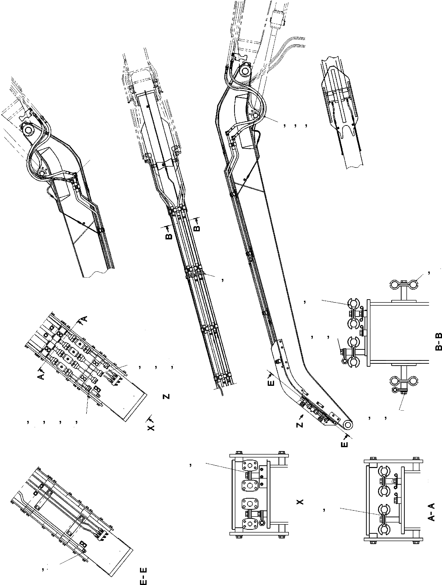 Схема запчастей Komatsu PC210MH-8 - РУКОЯТЬ ТРУБЫ ФИТТИНГS (M GOOSENECK) TABLE OF CONTENTS PCMH-8