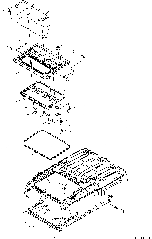 Схема запчастей Komatsu PC210NLC-7K - КАБИНА (ОКНО В КРЫШЕ)(№K-K7) КАБИНА ОПЕРАТОРА И СИСТЕМА УПРАВЛЕНИЯ