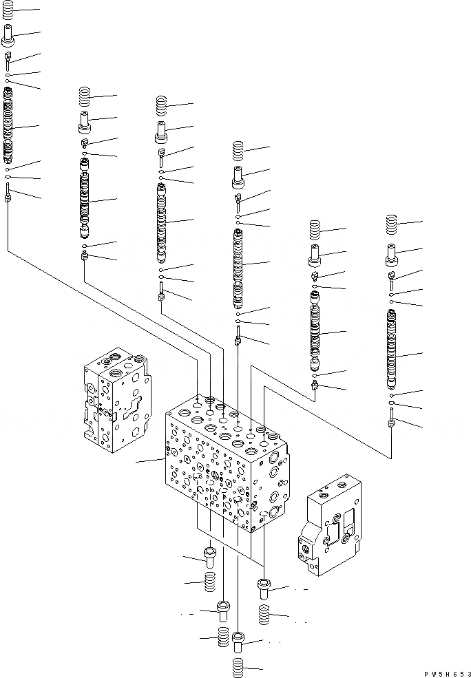 Схема запчастей Komatsu PC210NLC-7K - ОСНОВН. КЛАПАН (-АКТУАТОР) (/9)(№K-K) ОСНОВН. КОМПОНЕНТЫ И РЕМКОМПЛЕКТЫ