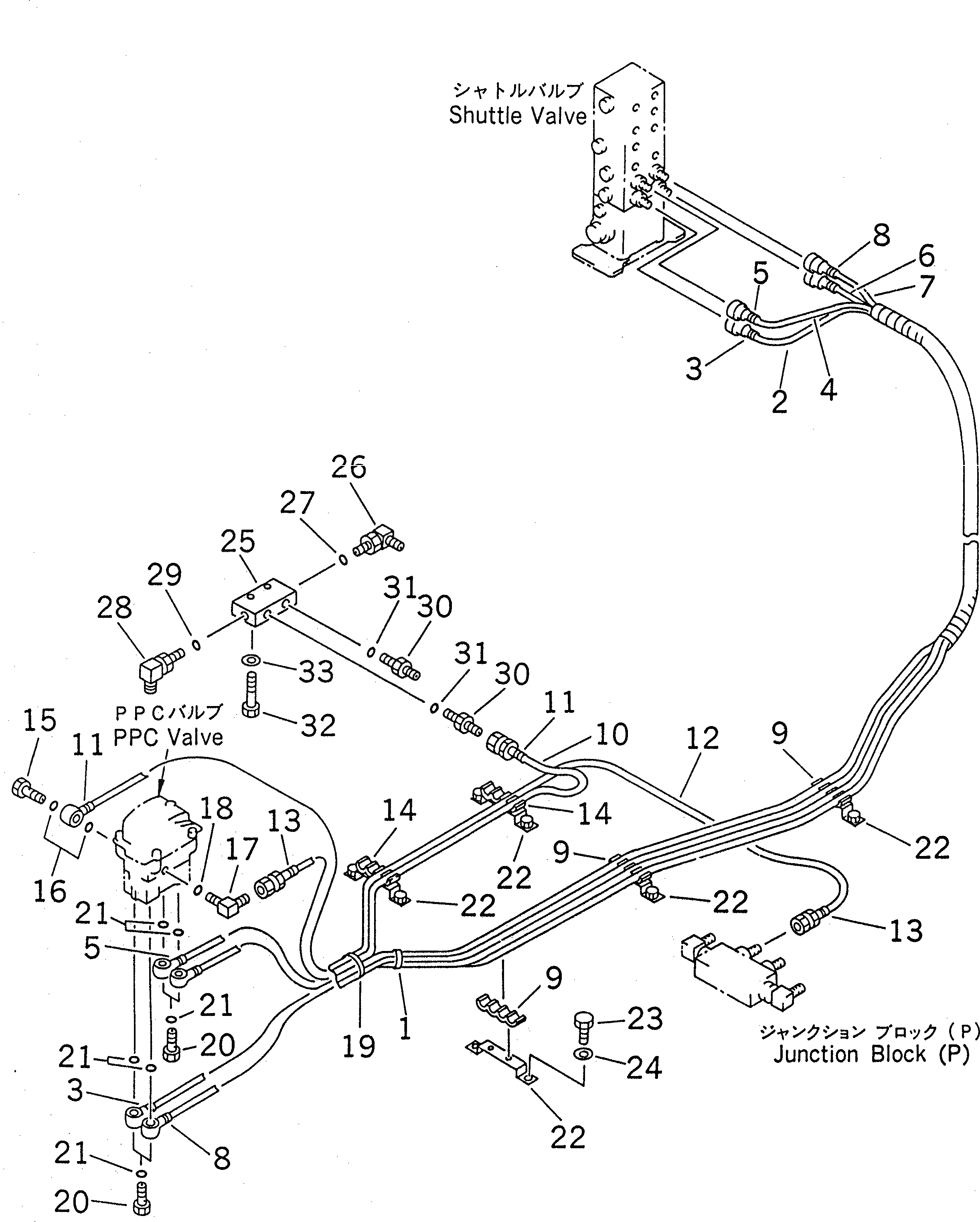 Схема запчастей Komatsu PC220-6Z - PPC ЛИНИЯ ХОДА(№-99) КАБИНА ОПЕРАТОРА И СИСТЕМА УПРАВЛЕНИЯ