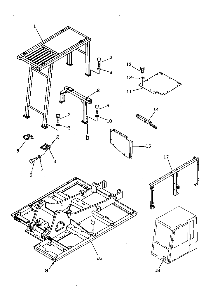 Схема запчастей Komatsu PC220-3 - FALLING OBJECTIVE ЗАЩИТАIVE STRUCTURE ОПЦИОННЫЕ КОМПОНЕНТЫ