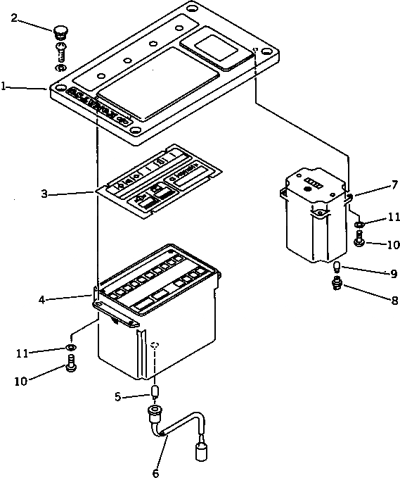 Схема запчастей Komatsu PC220-3 - ПАНЕЛЬ МОНИТОРА И КОМПОНЕНТЫ (С -STAGE SELECTOR MODE OLSS)(№8-) КОМПОНЕНТЫ ДВИГАТЕЛЯ И ЭЛЕКТРИКА