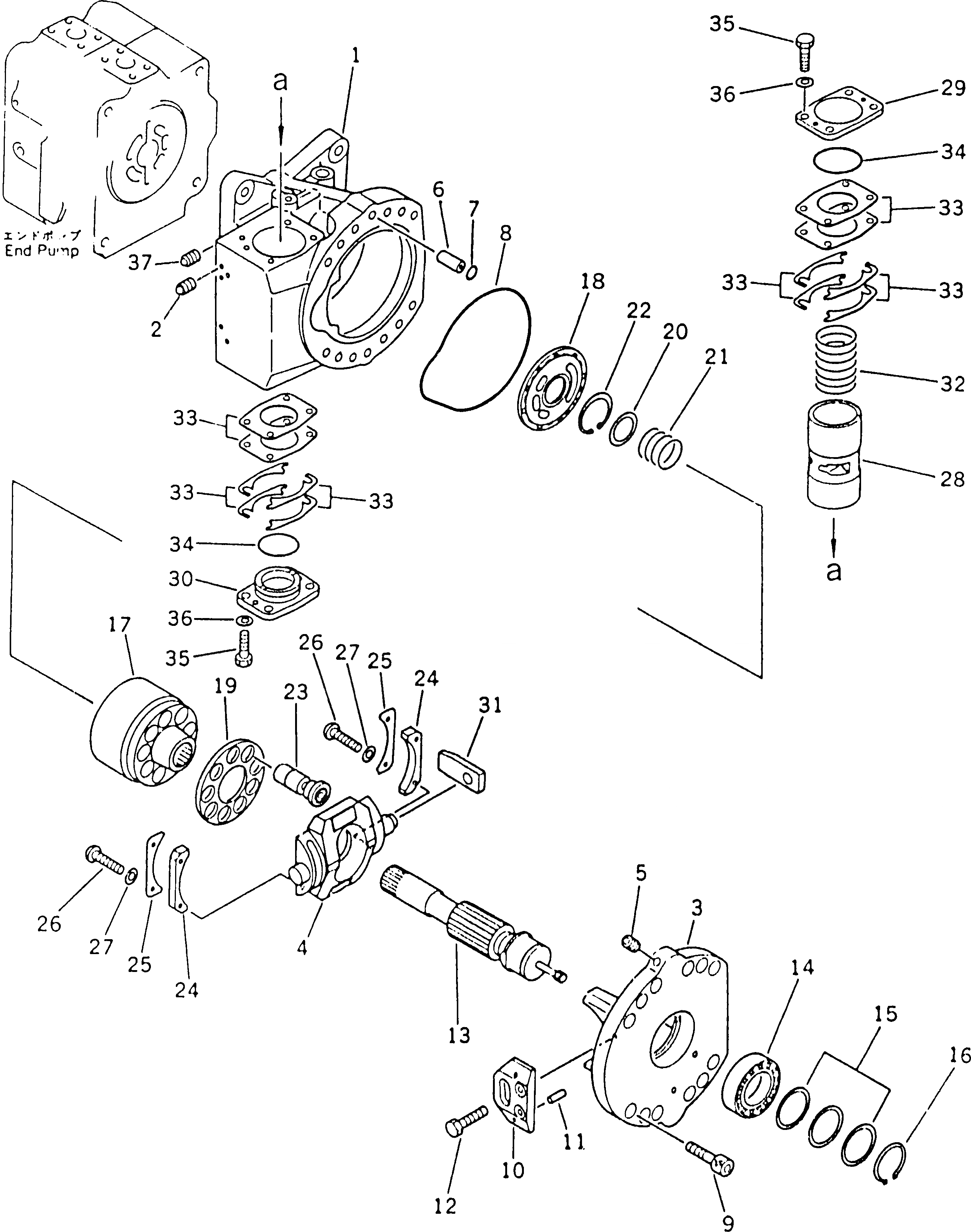 Схема запчастей Komatsu PC220-3 - ГИДРАВЛ ПОРШЕНЬ НАСОС (/) (С -STAGE SELECTOR MODE OLSS) УПРАВЛ-Е РАБОЧИМ ОБОРУДОВАНИЕМ