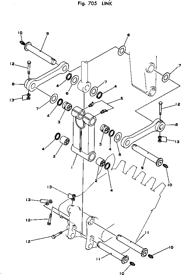 Схема запчастей Komatsu PC220-1 - СОЕДИНИТЕЛЬН. ЗВЕНО РАБОЧЕЕ ОБОРУДОВАНИЕ