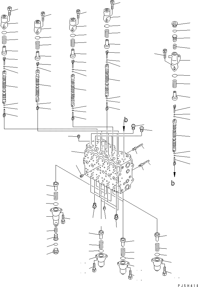 Схема запчастей Komatsu PC220-6 - ОСНОВН. КЛАПАН (-АКТУАТОР) (/)(№7-999) ОСНОВН. КОМПОНЕНТЫ И РЕМКОМПЛЕКТЫ