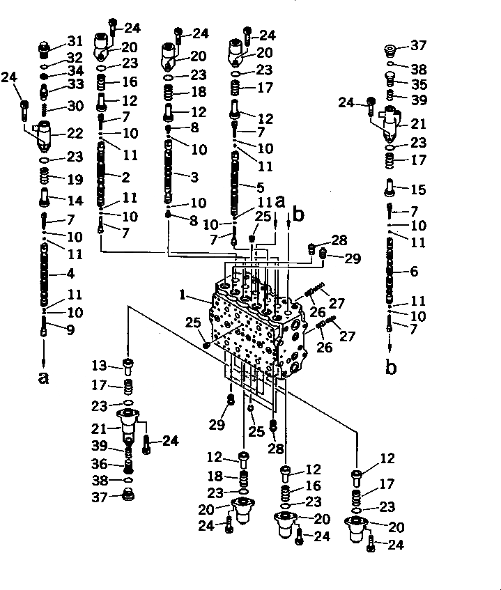 Схема запчастей Komatsu PC220-6 - ОСНОВН. КЛАПАН (-АКТУАТОР) (/)(№-) ОСНОВН. КОМПОНЕНТЫ И РЕМКОМПЛЕКТЫ
