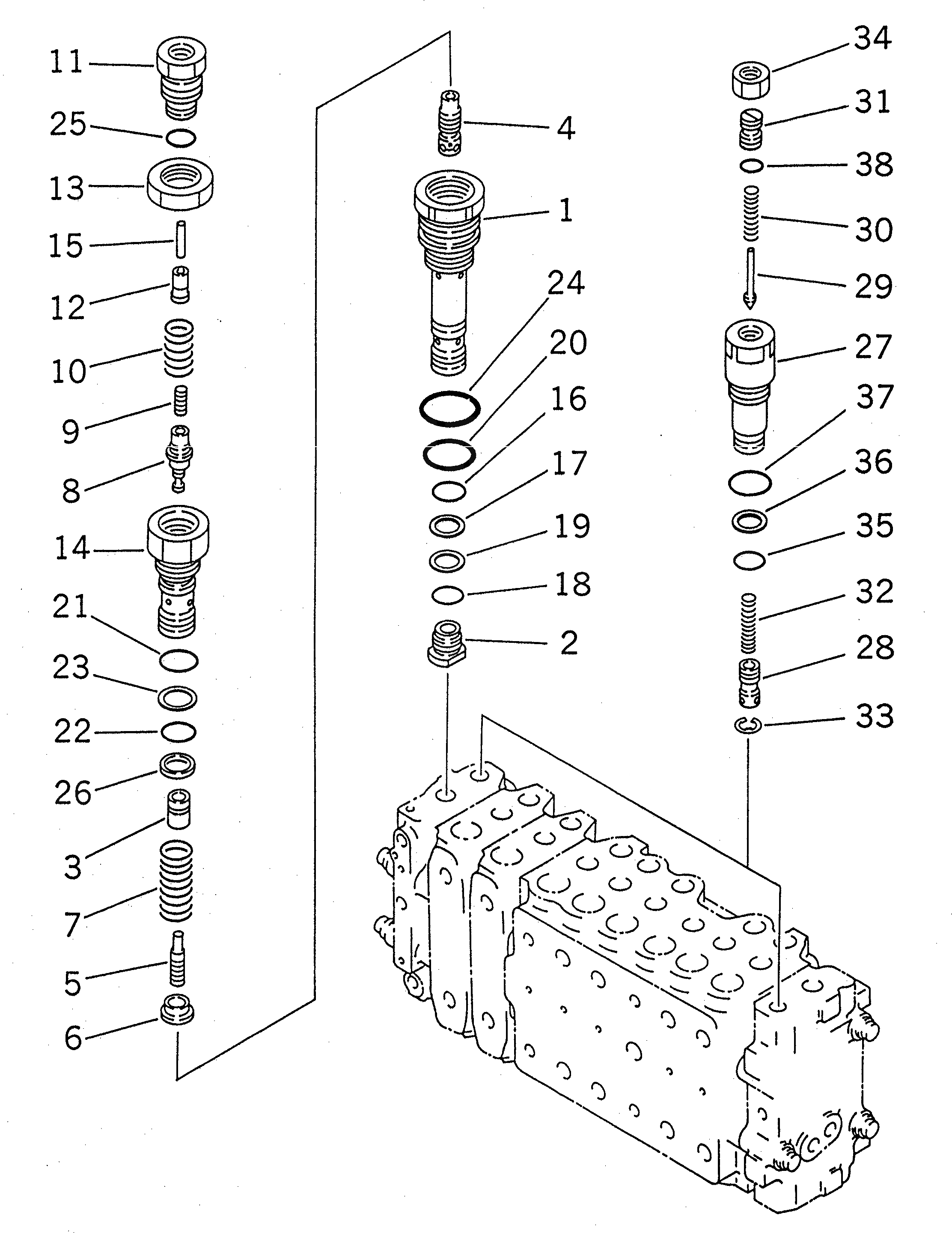 Схема запчастей Komatsu PC220-6 - ОСНОВН. КЛАПАН (-АКТУАТОР) (7/)(№-99) ОСНОВН. КОМПОНЕНТЫ И РЕМКОМПЛЕКТЫ