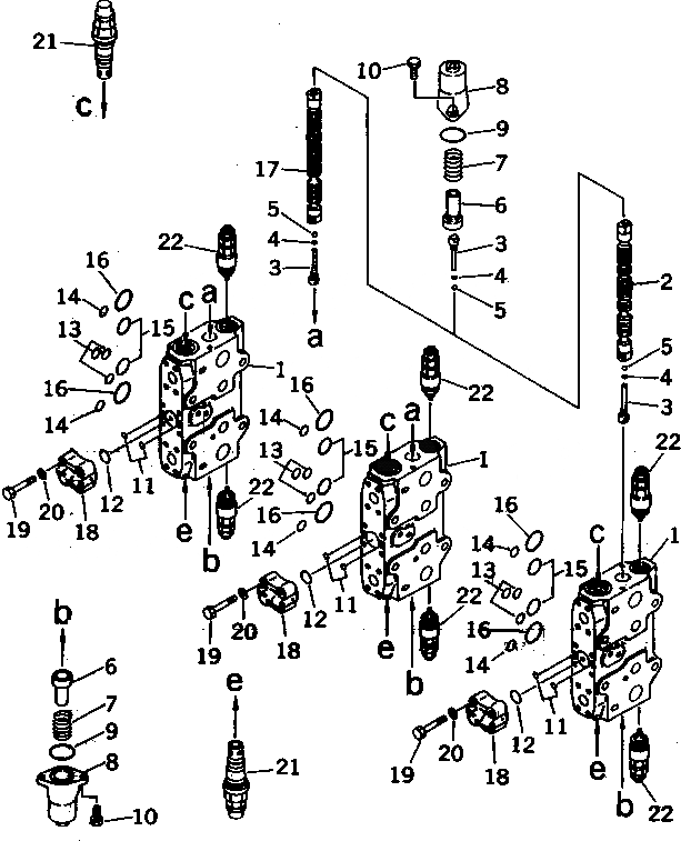 Схема запчастей Komatsu PC220-6 - ОСНОВН. КЛАПАН (-АКТУАТОР) (/)(№-8) ОСНОВН. КОМПОНЕНТЫ И РЕМКОМПЛЕКТЫ