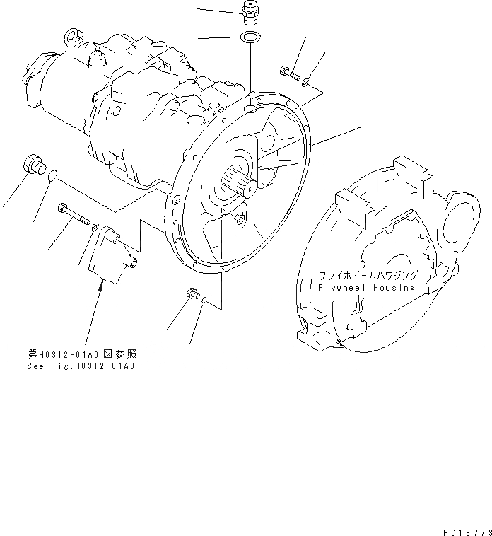 Схема запчастей Komatsu PC220-6 - ОСНОВН. НАСОС (СОЕДИНИТЕЛЬН. ЧАСТИ)(№-7) ГИДРАВЛИКА