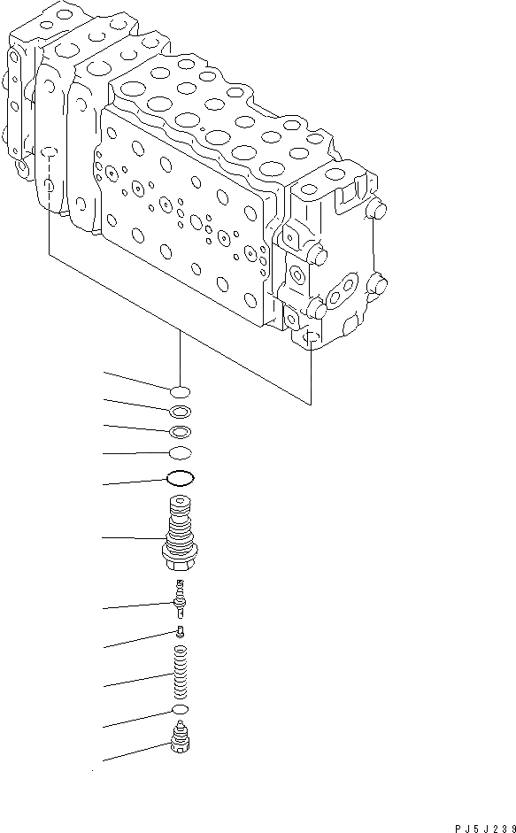 Схема запчастей Komatsu PC220-6 - ОСНОВН. КЛАПАН (-АКТУАТОР) (/)(№7-7) ОСНОВН. КОМПОНЕНТЫ И РЕМКОМПЛЕКТЫ