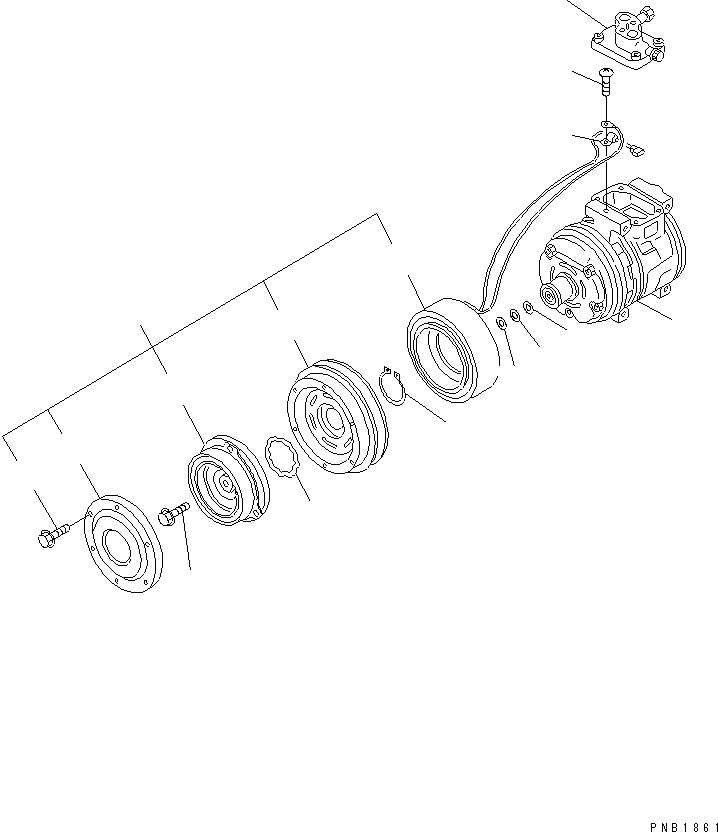 Схема запчастей Komatsu PC220-6 - КОМПРЕССОР В СБОРЕ (С КОНДИЦИОНЕРОМ) ОСНОВН. КОМПОНЕНТЫ И РЕМКОМПЛЕКТЫ