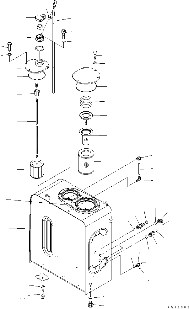 Схема запчастей Komatsu PC220-7 - ГИДР. БАК. ( АКТУАТОР) ГИДРАВЛИКА