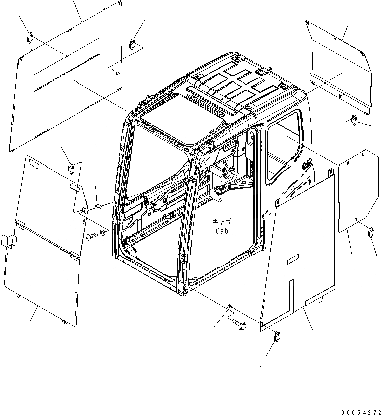 Схема запчастей Komatsu PC220-7 - ЗАЩИТН. КРЫШКИ(№8-) КАБИНА ОПЕРАТОРА И СИСТЕМА УПРАВЛЕНИЯ