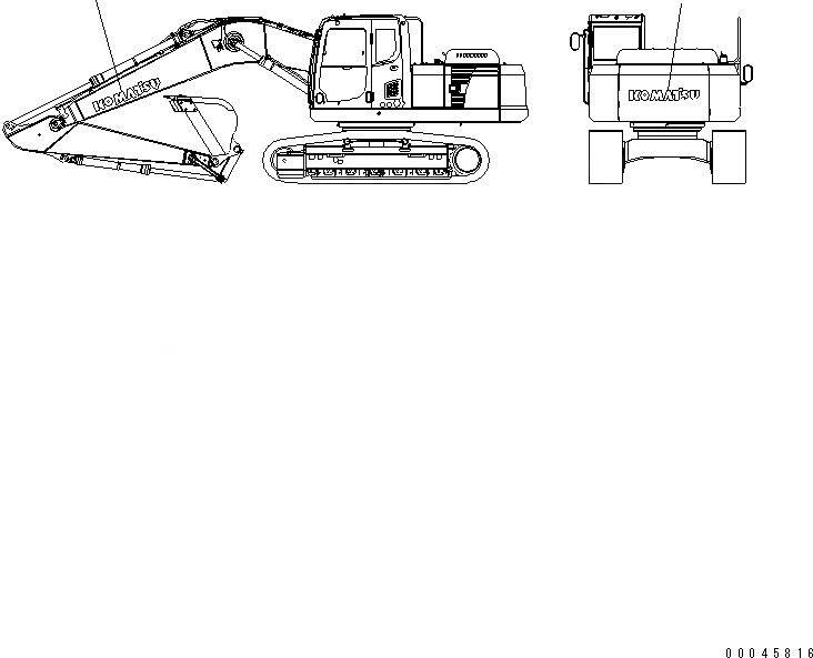 Схема запчастей Komatsu PC220-7 - ЛОГОТИП KOMATSU(СТРЕЛА И ПРОТИВОВЕС) МАРКИРОВКА