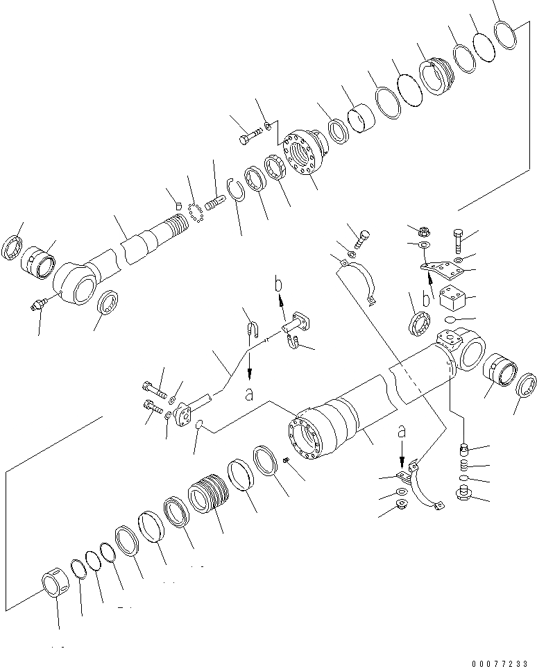 Схема запчастей Komatsu PC220-7 - ЦИЛИНДР РУКОЯТИ(№77-) ОСНОВН. КОМПОНЕНТЫ И РЕМКОМПЛЕКТЫ