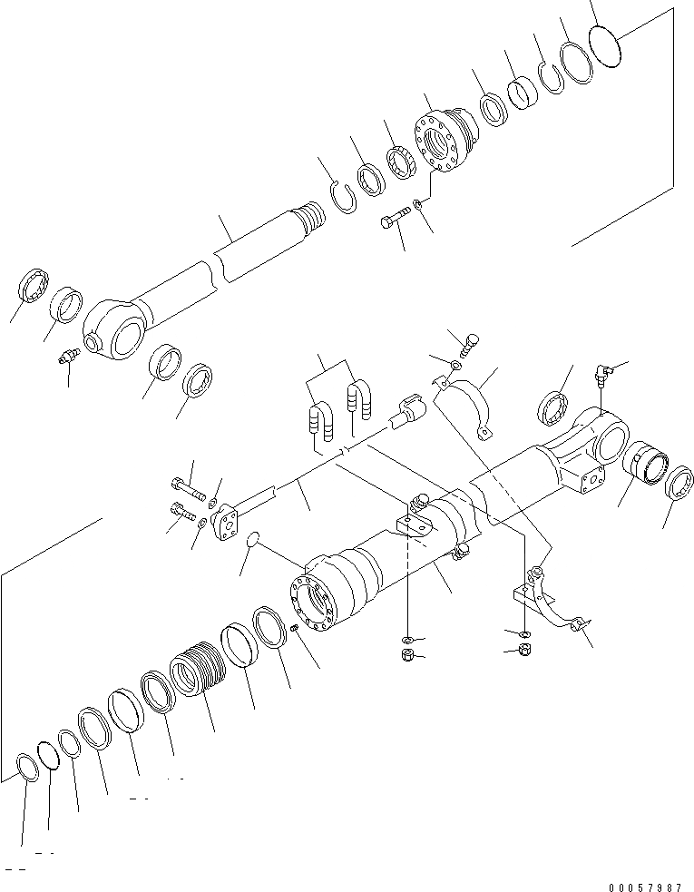 Схема запчастей Komatsu PC220-7 - ЦИЛИНДР КОВША(№77-) ОСНОВН. КОМПОНЕНТЫ И РЕМКОМПЛЕКТЫ