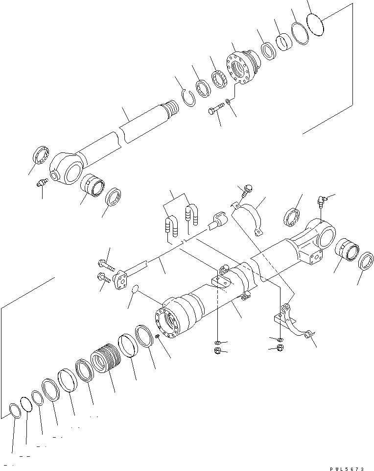 Схема запчастей Komatsu PC220-7 - ЦИЛИНДР КОВША (СИСТЕМА СМАЗКИ 100 ЧАС.) ОСНОВН. КОМПОНЕНТЫ И РЕМКОМПЛЕКТЫ