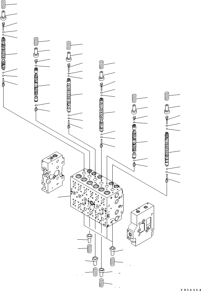 Схема запчастей Komatsu PC220-7 - УПРАВЛЯЮЩ. КЛАПАН (/) ОСНОВН. КОМПОНЕНТЫ И РЕМКОМПЛЕКТЫ