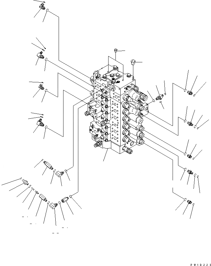 Схема запчастей Komatsu PC220-7-AA - ОСНОВН. КЛАПАН (СОЕДИНИТЕЛЬН. ЧАСТИ) (/) (ДЛЯ ПОДЪЕМА РУКОЯТИ) ( АКТУАТОР) ГИДРАВЛИКА