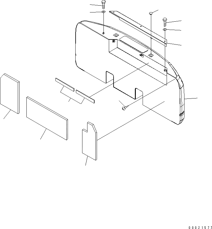 Схема запчастей Komatsu PC220-7-AA - ПРОТИВОВЕС(№-) ЧАСТИ КОРПУСА