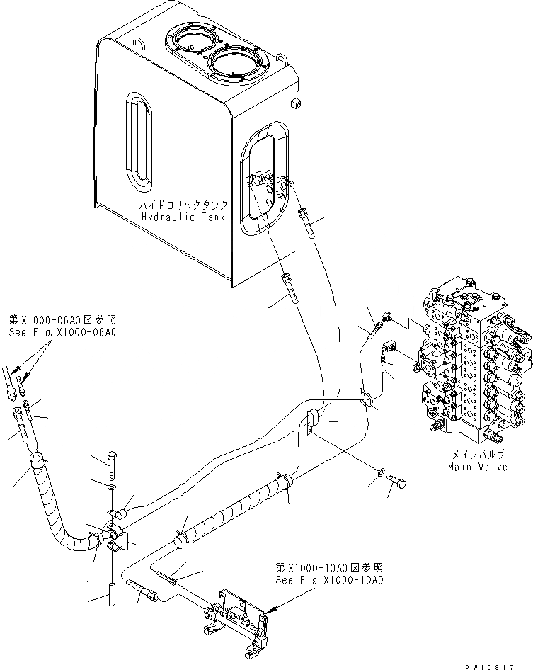 Схема запчастей Komatsu PC220-7-AA - РУКОЯТЬ CRANE (ВОЗВРАТН. ЛИНИЯ) СПЕЦ. ОПЦИИ