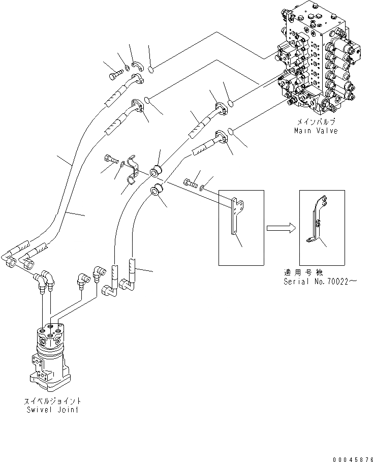 Схема запчастей Komatsu PC220-8 - ЛИНИЯ ХОДА(№7-7) ГИДРАВЛИКА