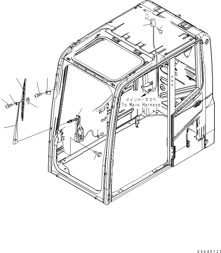 Схема запчастей Komatsu PC220-8 - КАБИНА (ДВОРНИКИ И ОСВЕЩЕНИЕ) КАБИНА ОПЕРАТОРА И СИСТЕМА УПРАВЛЕНИЯ