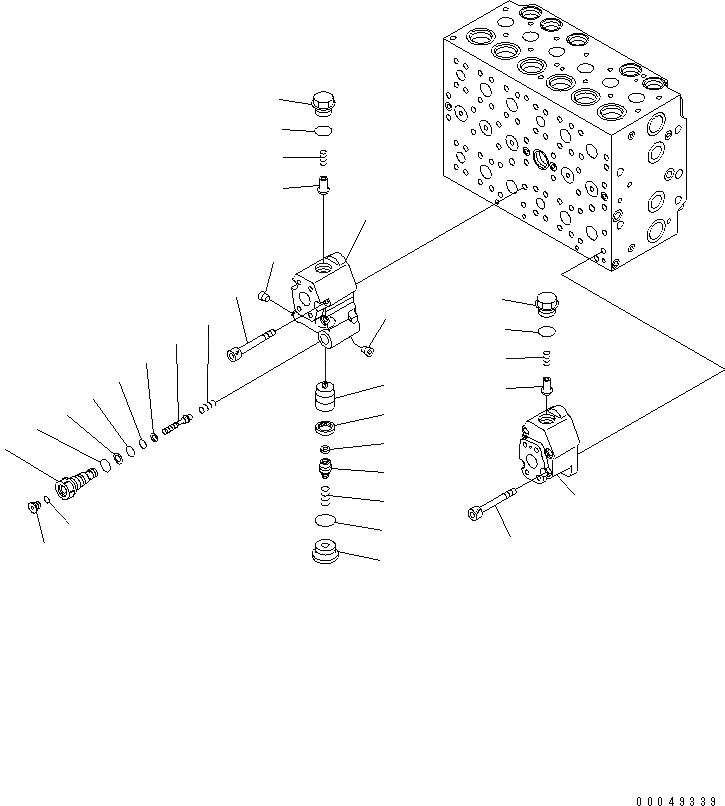 Схема запчастей Komatsu PC220-8 - ОСНОВН. КЛАПАН (-АКТУАТОР) (/) ОСНОВН. КОМПОНЕНТЫ И РЕМКОМПЛЕКТЫ