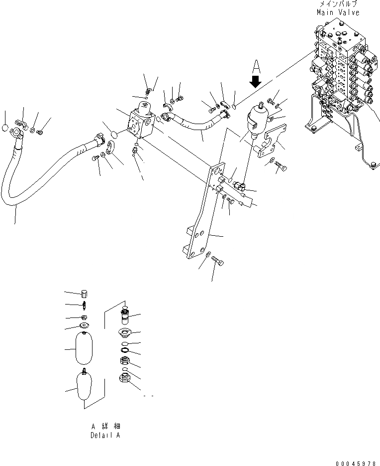 Схема запчастей Komatsu PC220-8 - НАВЕСНОЕ ОБОРУД-Е (ОСНОВН. ЛИНИЯ¤ ПРАВ.) (ДЛЯ -АКТУАТОР) ГИДРАВЛИКА