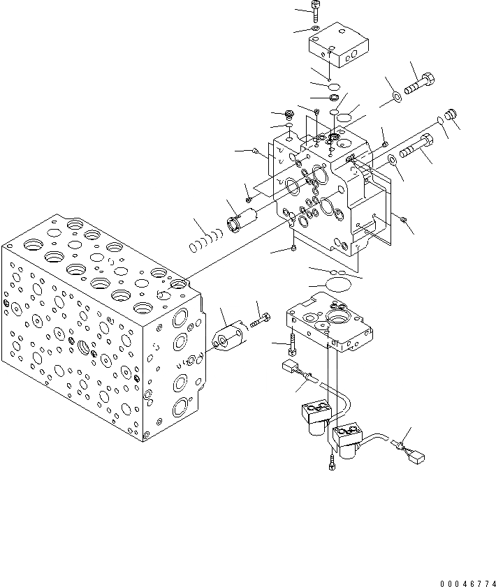 Схема запчастей Komatsu PC220-8 - ОСНОВН. КЛАПАН (-АКТУАТОР) (/) ОСНОВН. КОМПОНЕНТЫ И РЕМКОМПЛЕКТЫ