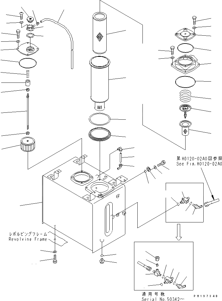Схема запчастей Komatsu PC220LC-6Z - ГИДР. БАК. (БЕЗ ДАТЧИКА)(№-8) ГИДРАВЛИКА