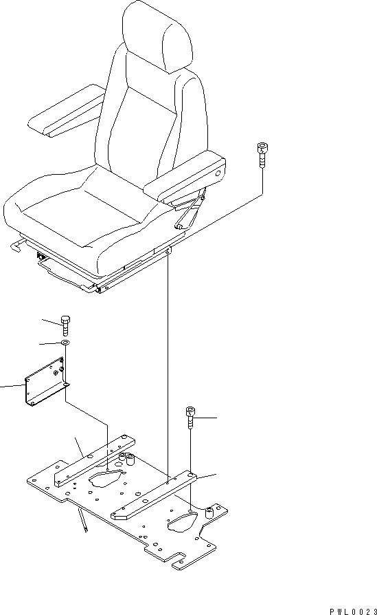 Схема запчастей Komatsu PC220LC-6Z - ОСНОВАНИЕ КРЕСЛА (ДЛЯ СИД-Я С ПОДВЕСКОЙ)(№-) КАБИНА ОПЕРАТОРА И СИСТЕМА УПРАВЛЕНИЯ