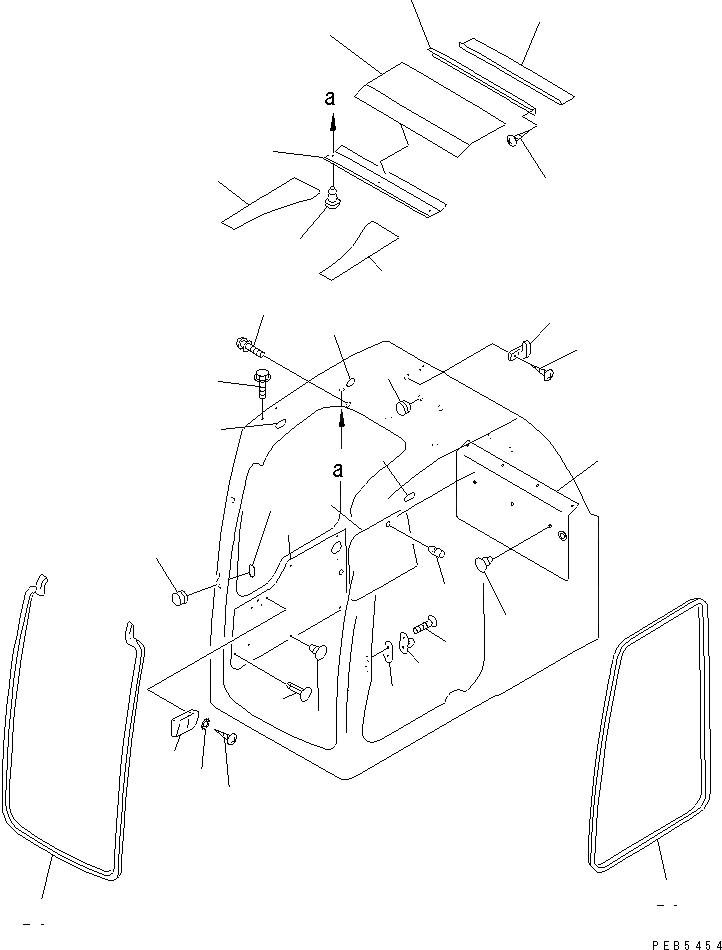Схема запчастей Komatsu PC220LC-6Z - КАБИНА (ВНУТР. ПОКРЫТИЕ)(№8-) ОСНОВН. КОМПОНЕНТЫ И РЕМКОМПЛЕКТЫ