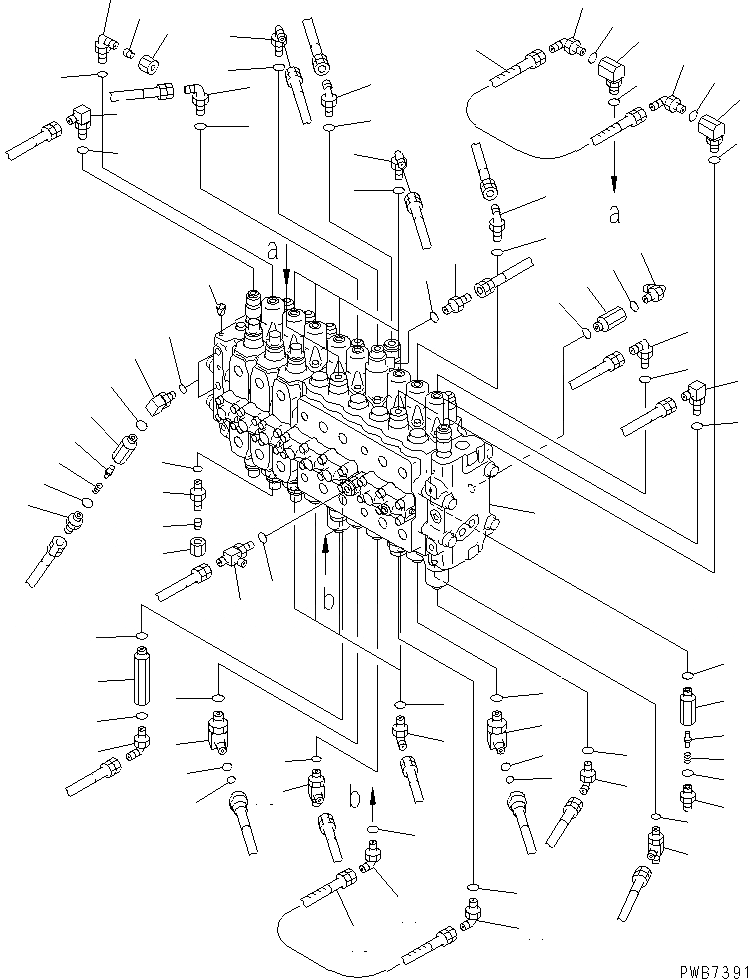 Схема запчастей Komatsu PC220LC-6 - ОСНОВН. КЛАПАН (КЛАПАН) ( АКТУАТОР)(№7-) ГИДРАВЛИКА