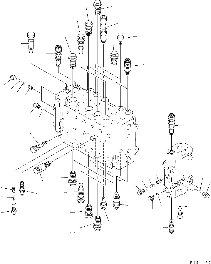 Схема запчастей Komatsu PC220LC-6 - ОСНОВН. КЛАПАН (/)(№-7) ОСНОВН. КОМПОНЕНТЫ И РЕМКОМПЛЕКТЫ